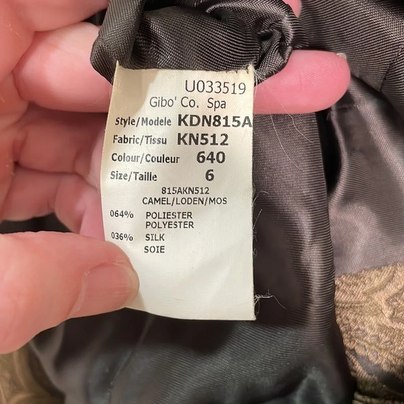 Michael Kors Paisley Jacquard Silk Blend Blazer Brown Green size 6 - Picture 8 of 9